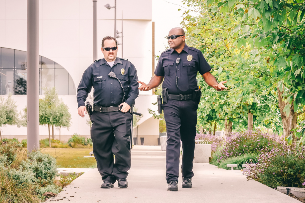Security guards using mobile devices